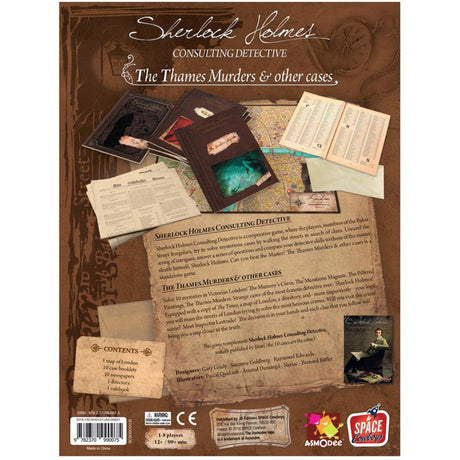Asmodee Sherlock Holmes Consulting Detective: The Thames Murdes Other Cases Brettspiel (englisch, 1 – 8 Spieler, 60 – 90 Minuten, ab 12 Jahren)