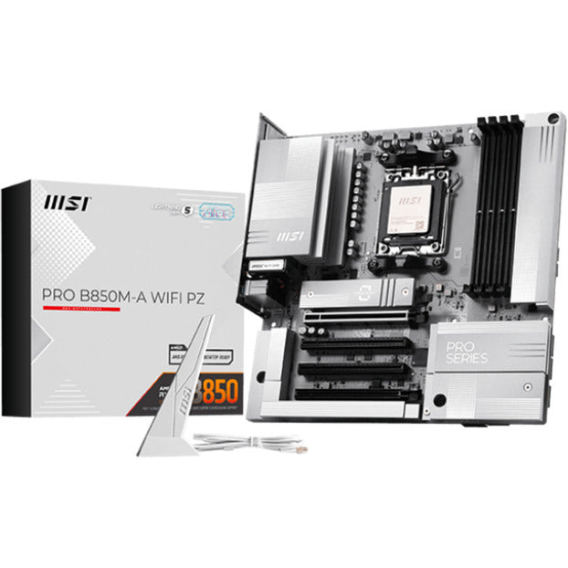 Msi pro b850m-a wifi pz socket am5 moederbord (raid, 5 gb-lan, wi-fi 7, bt, sound, at)