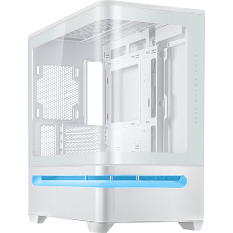 Asus Prime Ap202 Midi-Tower-Gehäuse (Weiß | 2x USB-A | 1x USB-C | RGB | Gehärtetes Glas)