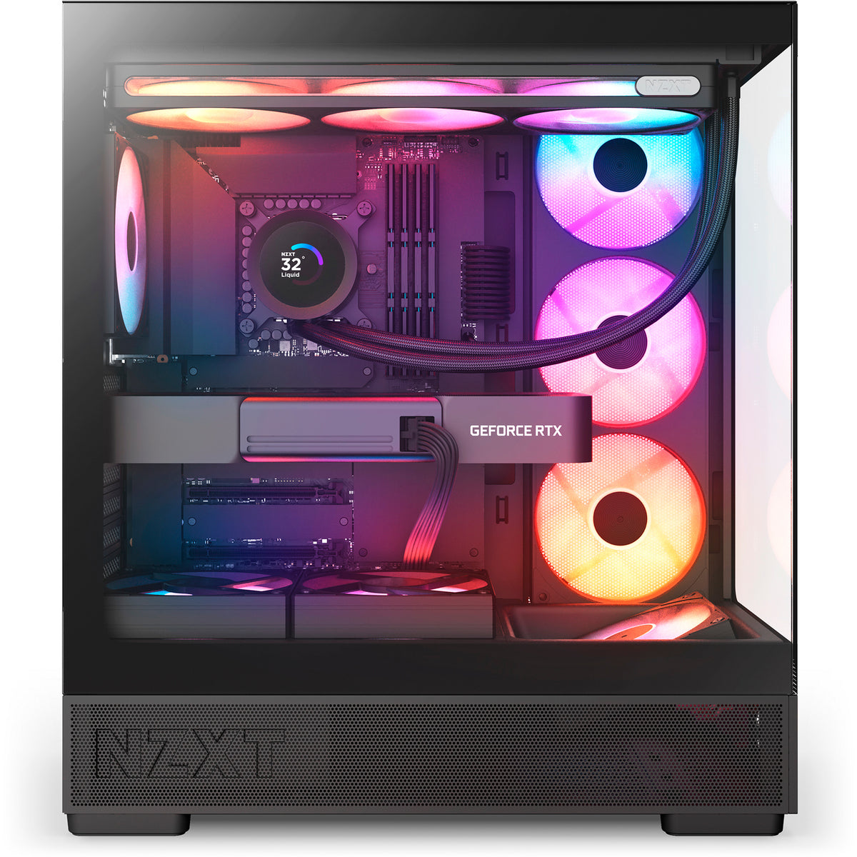 Nzxt s5 rgb midi tower behuizing (zwart | 2x usb-a | 1x usb-c | rgb | tempered glass)