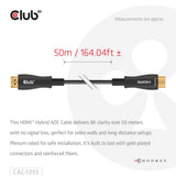 Club 3D HDMI Hybrid AOC Kabel 8K60Hz 4K120Hz 50m (Schwarz)