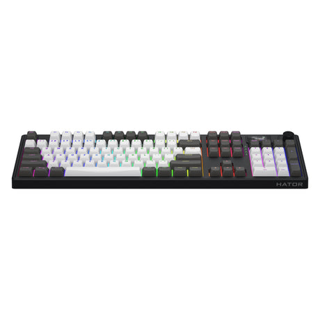 Hator skyfall pro wireless rgb mechanisch gaming toetsenbord (zwart, us lay-out (qwerty), hator aurum vanilla silent, 100%, rgb, double-shot pbt, hot-swap, 2.4ghz bluetooth usb-c)
