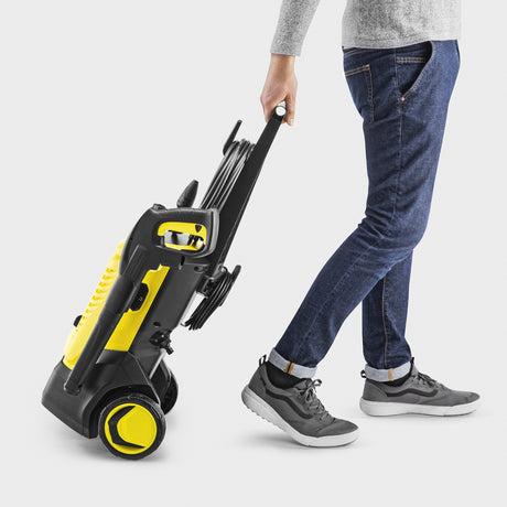 Kärcher K 5 WCM Premium Home Hochdruckreiniger (Gelb Schwarz, mit Schmutzfräse, Schlauchtrommel und Flächenreiniger)