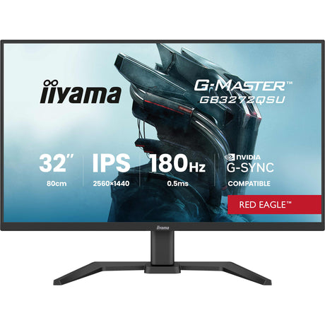 Iiyama G-Master Red Eagle GB3272QSU-B1 31,5 Gaming-Monitor (Schwarz (matt), 180 Hz, HDMI, DisplayPort, USB, Audio)