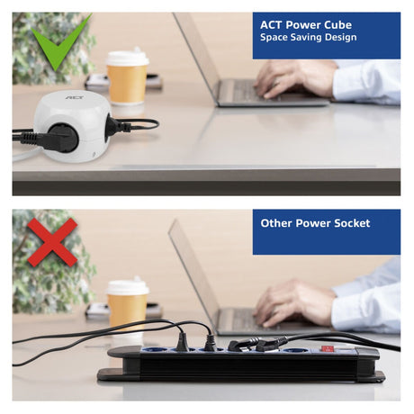 Act-Steckdosenleiste Cube mit 3 Steckdosen (Typ F), 30 W pd