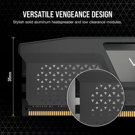 Corsair vengeance 32 gb ddr5-6000 (2x 16 gb) werkgeheugen (zwart, cmk32gx5m2d6000z38, xmp, expo)