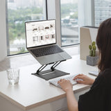 Act Connectivity Laptopständer, Aluminium, klappbar, stufenlos höhenverstellbar (schwarz)