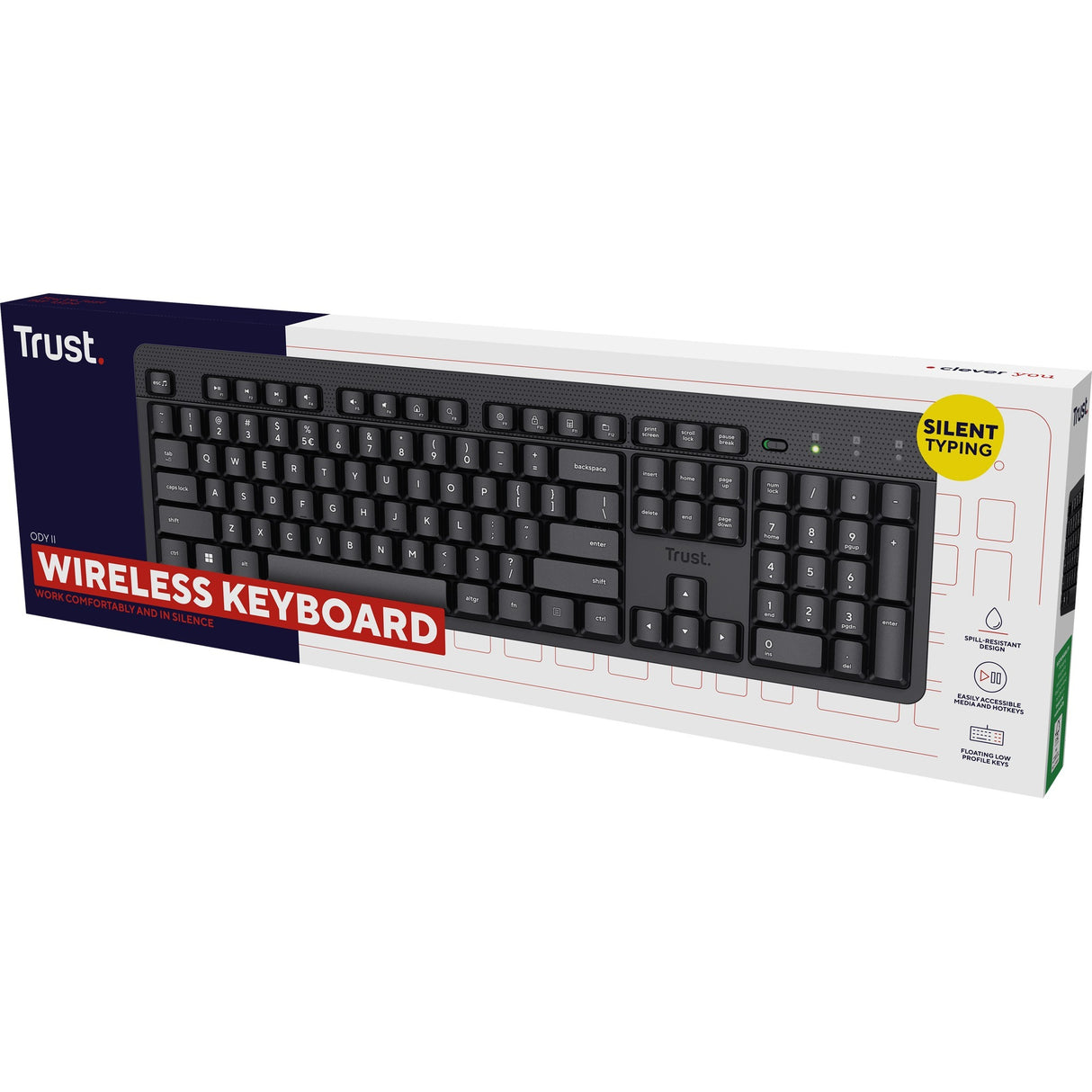 Vertrauen Vertrauen ODY II Stille drahtlose Tastatur