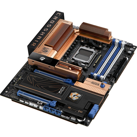 Asus rog crosshair 2006 socket am5 moederbord (zwart brons, raid, 5 gb-lan, 10 gb-lan, wi-fi 7, bt, sound, atx)