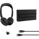 Jabra evolve2 65 flex duo, ms on-ear headset (zwart, stereo, usb-c, link380c, microsoft teams)