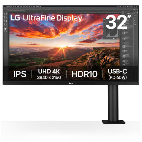 LG Ergo IPS-Monitor mit USB Typ-C 31,5 4K UHD (schwarz, 2x HDMI, 1x Display Port)