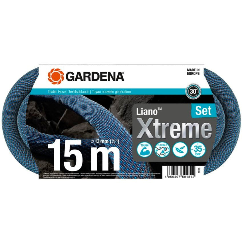 Gardena Textilschlauch Liano Xtreme 15 m Set (dunkelgrau orange)