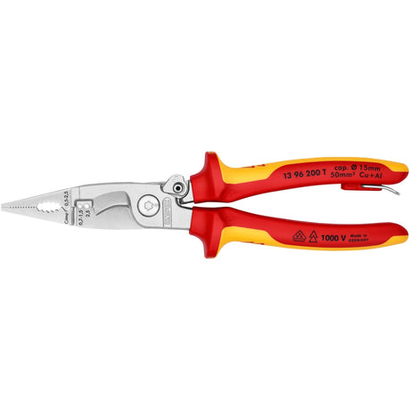 Knipex Elektroinstallationszange 13 96 200 t (rot gelb)