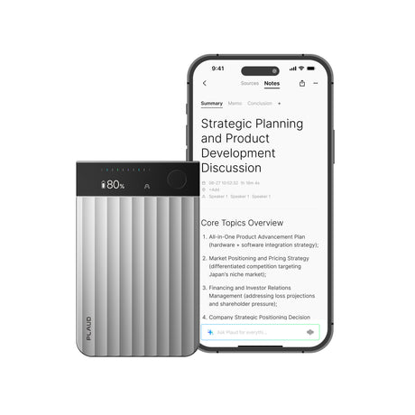 Plaud Note Pro Diktiergerät (Silber, 64 GB, Bluetooth (BLE 5.4), Dualband-WLAN (2,4 GHz 5 GHz))