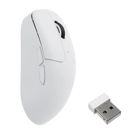 Keychron m2-a24 kabellose Maus (weiß, 100 – 30000 dpi, 8000 Hz, 2,4 GHz Bluetooth USB-C)