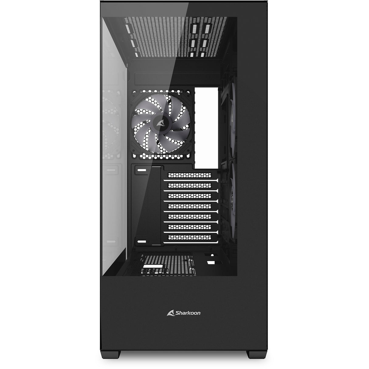 Sharkoon sk6 argb Midi-Tower-Gehäuse (schwarz | 2x USB-A | RGB | gehärtetes Glas)