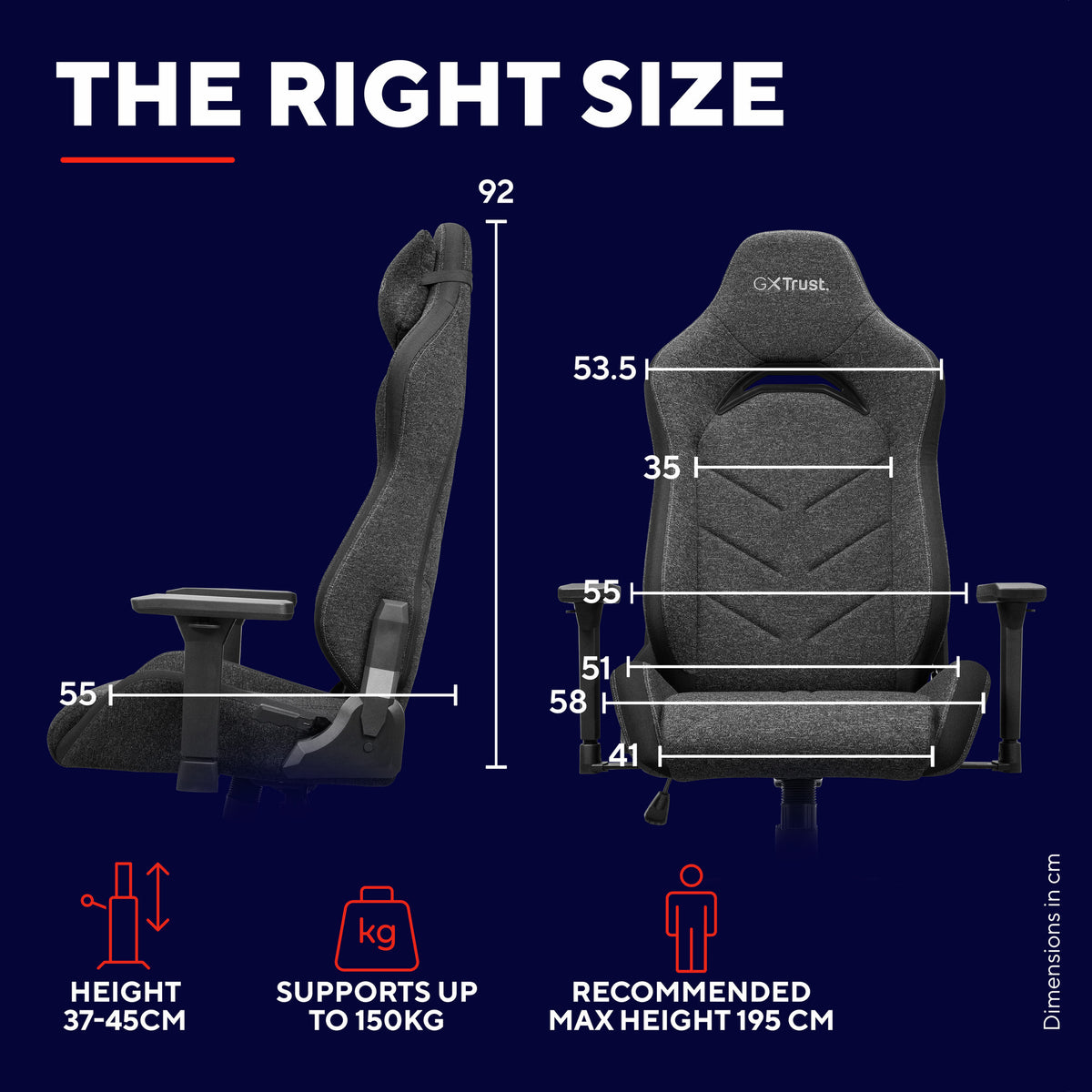 Trust GXT 723 Ruya bequemer Gaming-Stuhl aus Stoff (grau)