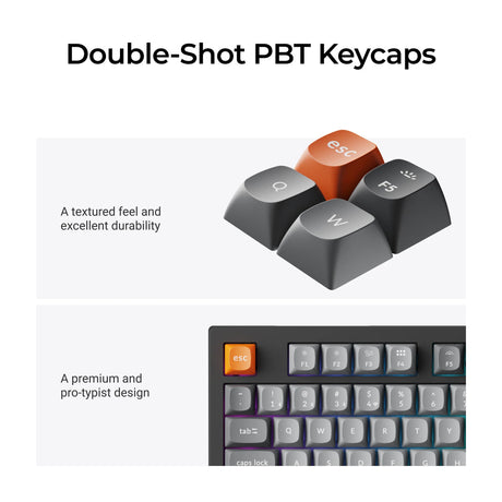 Keychron k10 max-h13 rgb mechanisch toetsenbord (zwart, us lay-out (qwerty), apex brown, 100%, rgb leds, osa double-shot pbt, hot swap, usb-c | 2.4 ghz | bluetooth 5.1)