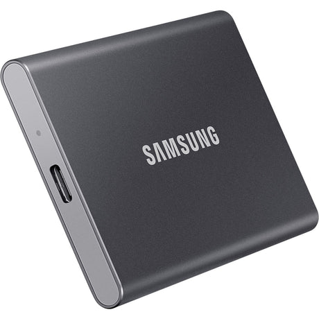 Externes SSD-Laufwerk Samsung grau 57 mm x 85 mm x 8 mm
