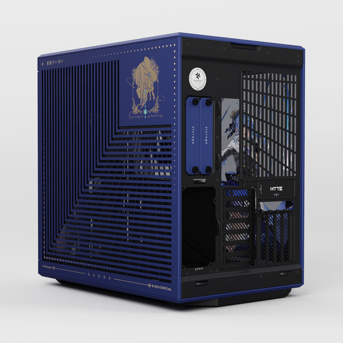 Hyte hoshimachi suisei y70 Midi-Tower-Gehäuse (blau | 2x USB-A | 1x USB-C | gehärtetes Glas)