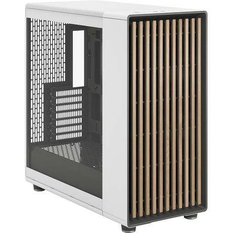 Fractal Design North XL RC Chalk White TG Clear Midi-Tower-Gehäuse (weiße Holzfarbe | 2x USB-A | 1x USB-C | gehärtetes Glas)