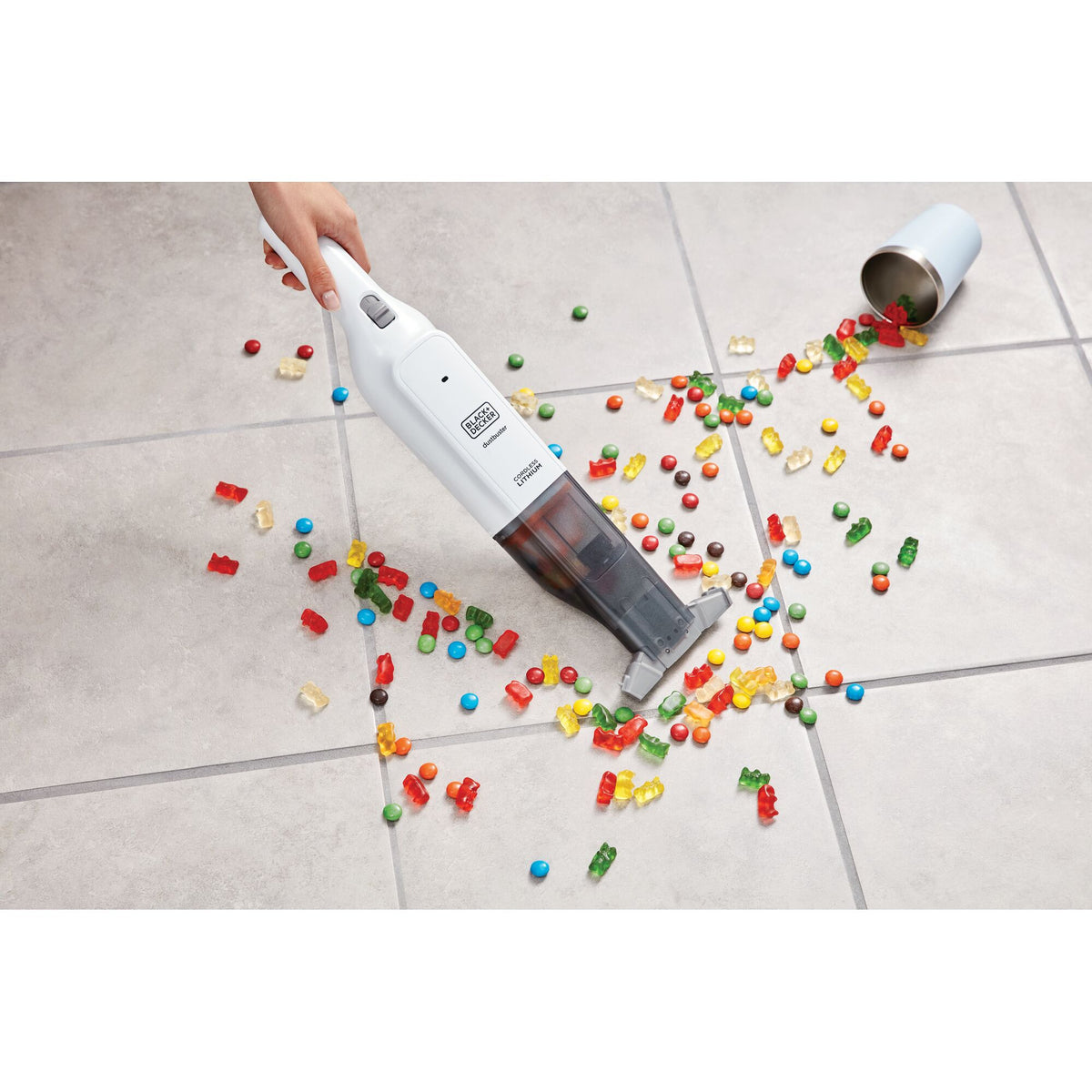 Black+decker hlvc315j11-qw 12v 1.5ah slim handvac kruimeldief handstofzuiger (wit, incl. jack-plug lader)