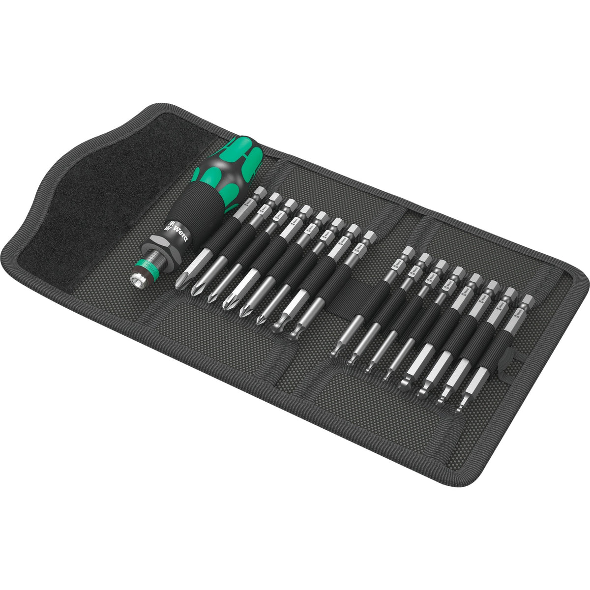 Wera Kraftform kompakt 60 kk, 17-teiliger Steckschlüssel (schwarz grün, Bits mit Kugelkopf)