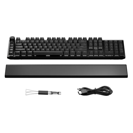 Ruhig sein! Leicht montierte, geräuschlose, taktile RGB-Gaming-Tastatur (schwarz, US-Layout (QWERTZ), geräuschlos, taktil, 100 %, Argb, PBT-Double-Shot-Tastenkappen)