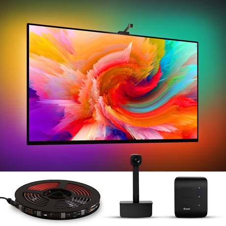 Govee H6199 DreamView T1 TV-Hintergrundbeleuchtung, Stimmungsbeleuchtung (5 Meter, RGBIC, WLAN, Bluetooth, für 75–85 Zoll Fernseher)
