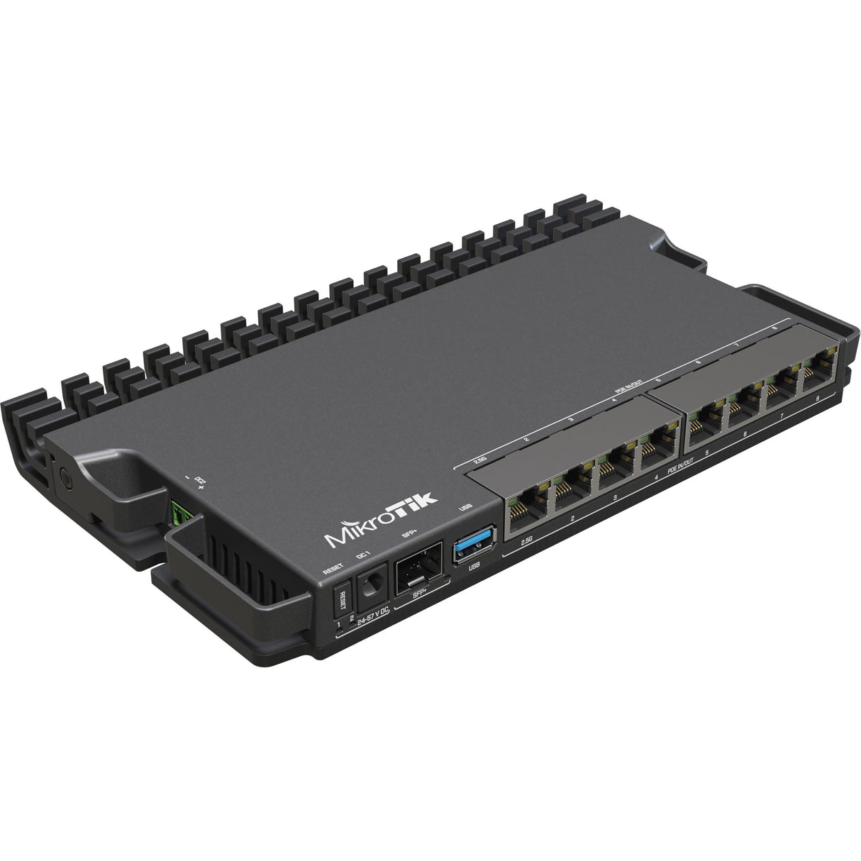 Mikrotik Hochleistungs-Router RB5009 (RB5009UPR+S+IN) (Schwarz, Marvell Armada 7040 CPU, PoE, SFP+)