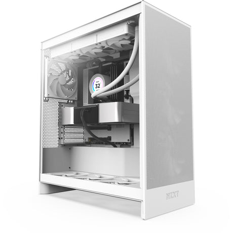 Nzxt h7 flow (2024) Midi-Tower-Gehäuse (weiß | 2x USB-A | 1x USB-C | gehärtetes Glas)