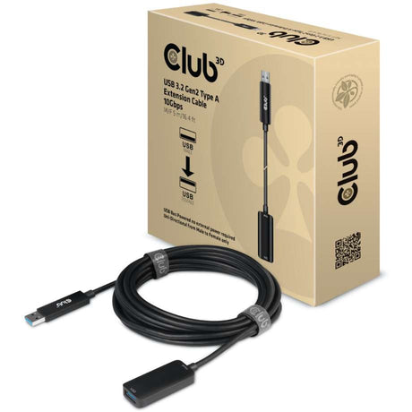 Club 3D USB-A 3.2 Gen2 Verlängerungskabel (schwarz, 5 Meter, 10 Gbit/s)