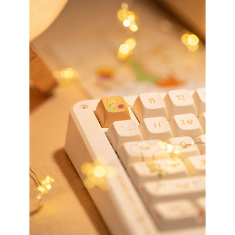 Iqunix ZX75 Sunset Ponder kabellose mechanische Tastatur (hellgelb, US-Layout (QWERTY), Iqunix Little Prince, 75 %, RGB-LEDs, Hot-Swap-fähig, Double-Shot PBT, 2,4 GHz | Bluetooth 5.1 | USB-C)