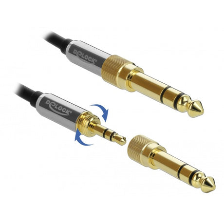Delock Stereokabel 3,5 mm 3 Pin Stecker > 3,5 mm 3 Pin Stecker (schwarz, 5 Meter)