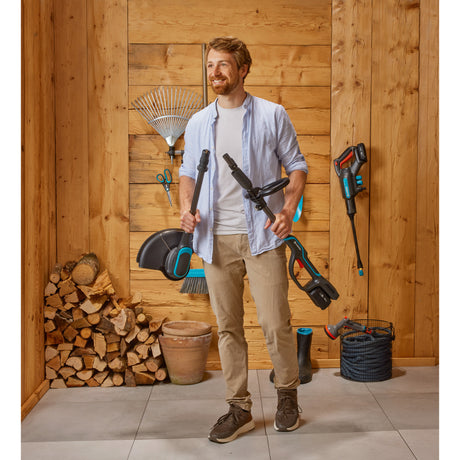 Gardena Powertrim 30 18V Rasentrimmer (Grau Türkis, Akku und Ladegerät nicht im Lieferumfang enthalten)