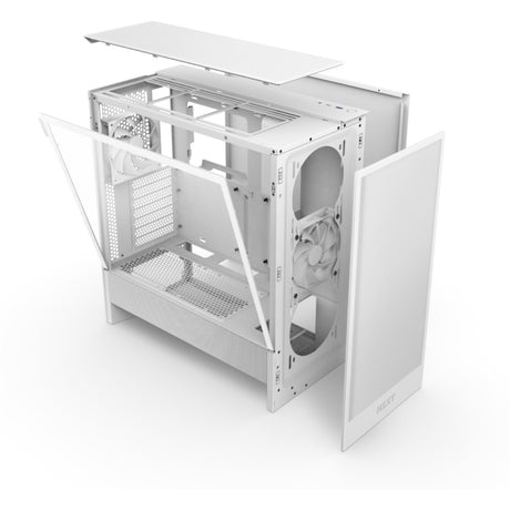 Nzxt h5 flow v2 Midi-Tower-Gehäuse (weiß | 1x USB-A | 1x USB-C | gehärtetes Glas)