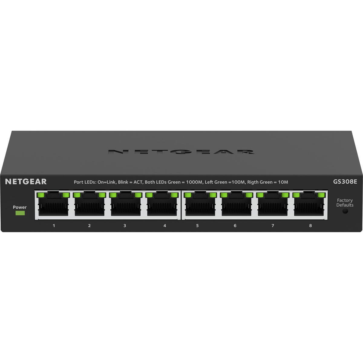 Netgear 8-Port Gigabit Ethernet Plus Switch (GS308EV4) (Schwarz)