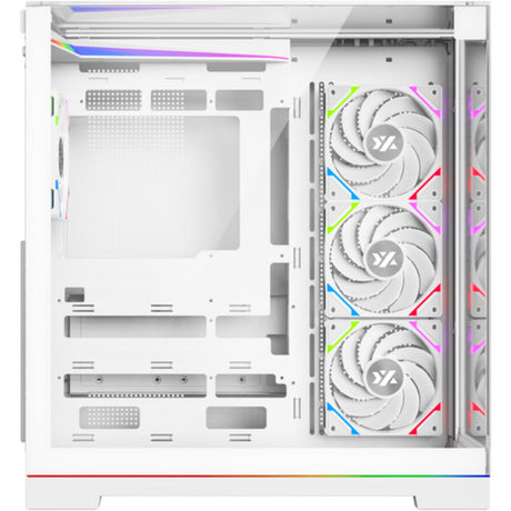 Xyz PC Gear Tesseract A-RGB Midi-Tower-Gehäuse (Weiß | 2x USB-A | 1x USB-C | RGB | Gehärtetes Glas)