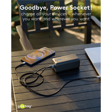 Goobay Laptop-Powerbank (schwarz, 20.000 mAh, Power Delivery)