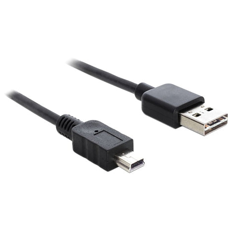 Delock Easy-USB-A 2.0 Stecker > Mini USB-B 2.0 Stecker Kabel (schwarz, 3 Meter)