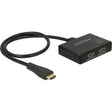 Delock 1x HDMI in > 2x HDMI out HDMI Splitter (schwarz, 60 Zentimeter, 4k)