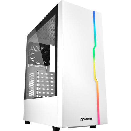 Sharkoon RGB Slider Midi-Tower-Gehäuse (weiß | 3x USB-A | RGB | gehärtetes Glas)