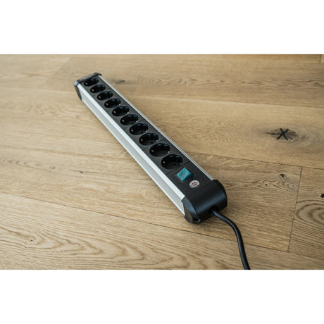 Brennerstuhl Premium-Alu-Line-Steckdose mit Schalter 10-fach 3m H05VV-F 3G1,5
