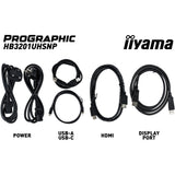 Iiyama prographic hb3201uhsnp-b1 31.5 4k uhd monitor (zwart (mat), hdmi, displayport, usb-c, audio)