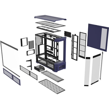 Thermaltake View 600 tg Future Dusk Big Tower Gehäuse (lila schwarz | 2x USB-A | 1x USB-C | gehärtetes Glas)