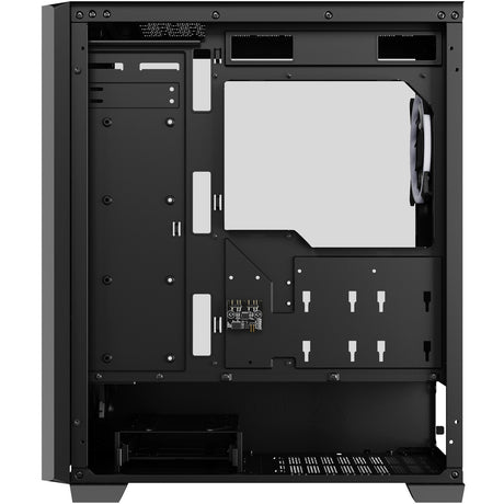 Sharkoon vs9 RGB schwarzes Midi-Tower-Gehäuse (schwarz | 2x USB-A | 1x USB-C | RGB | gehärtetes Glas)