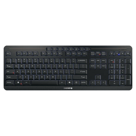 Cherry Stream Desktop Ultimate Wireless Desktop-Set (Schwarz, US-Layout (QWERTZ), SX-Scherentechnologie, 100 %, 4000 dpi, weiße LEDs, ABS, 2,4 GHz Bluetooth USB)