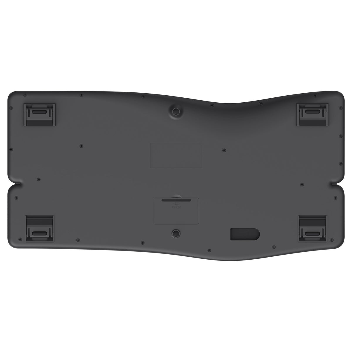 Trust Keyra ergonomische kabellose Tastatur (schwarz, US-Layout (QWERTY), 100 %, 2,4 GHz USB | Bluetooth)