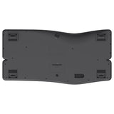 Trust Keyra ergonomische kabellose Tastatur (schwarz, US-Layout (QWERTY), 100 %, 2,4 GHz USB | Bluetooth)