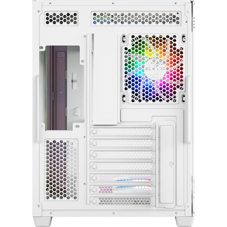 Xyz PC Gear Tesseract x Midi-Tower-Gehäuse (weiß | 2x USB-A | 1x USB-C | gehärtetes Glas)